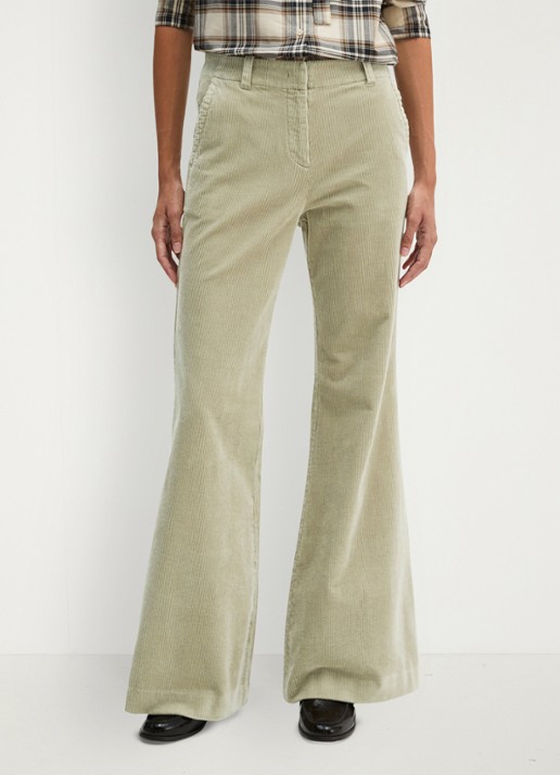 Marc O'Polo High waist flared jeans van corduroy - detail smooth sage / groen