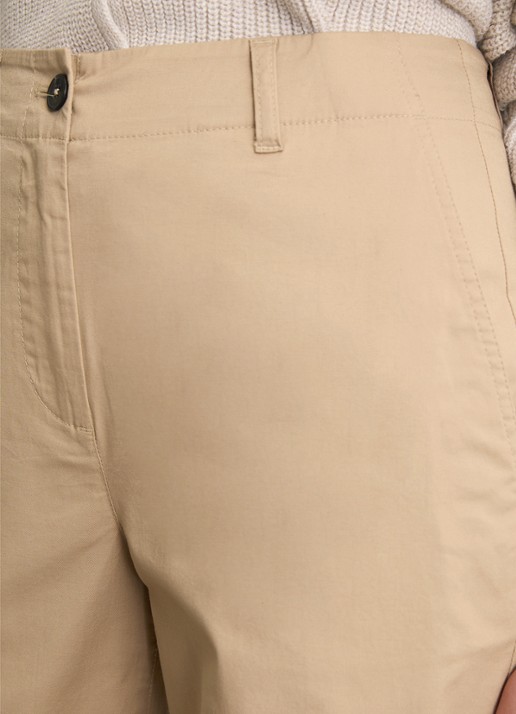 Marc O'Polo High waist straight fit pantalon met steekzakken - detail 5 beige