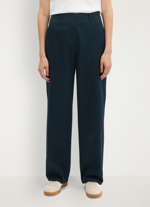 Marc O'Polo High waist straight fit pantalon met steekzakken