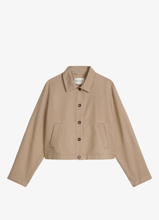 Marc O'Polo Jack in lyocell blend met steekzakken - voorkant 2 lichtbruin