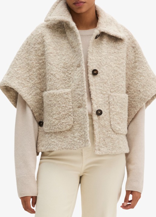 Marc O'Polo Jack in wolblend met structuur - detail 3 beige