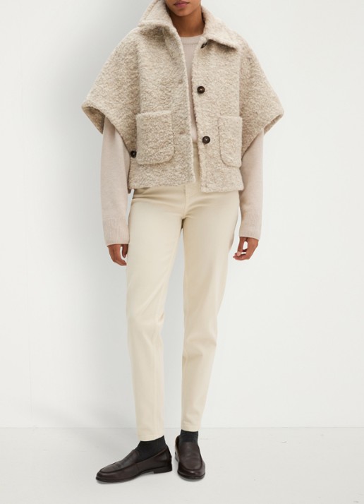 Marc O'Polo Jack in wolblend met structuur - voorkant 2 beige