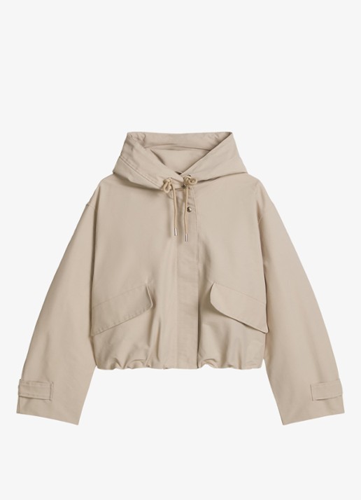 Marc O'Polo Jack met klepzakken en capuchon - voorkant 4 beige