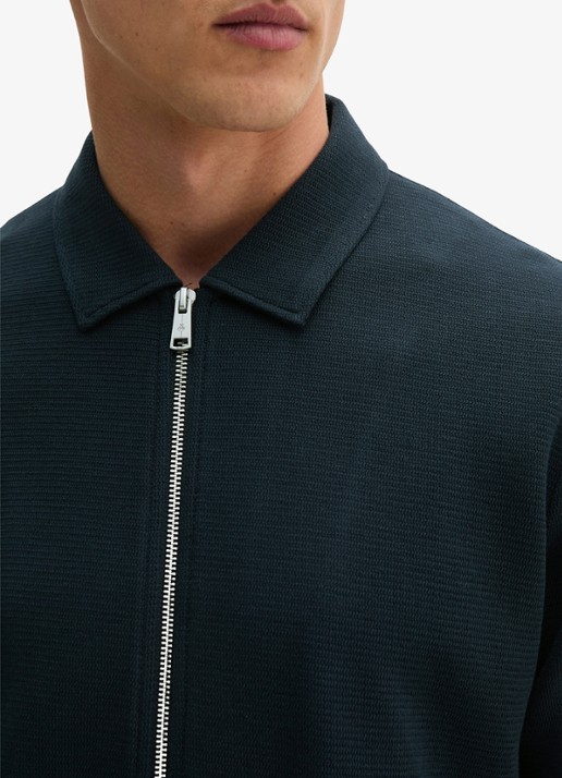 Marc O'Polo Jack met kraag - detail 5 donkerblauw