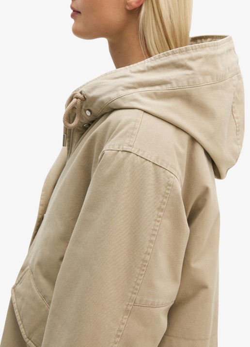 Marc O'Polo Jas met details van imitatiebont en klepzakken - detail 5 earthy taupe / taupe