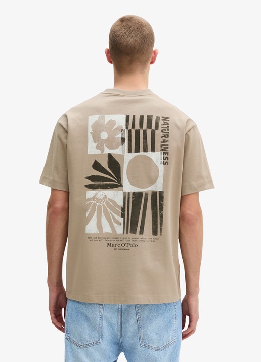 Marc O'Polo Jersey T-shirt met logo- en backprint - achterkant 3 charleston gray/2124