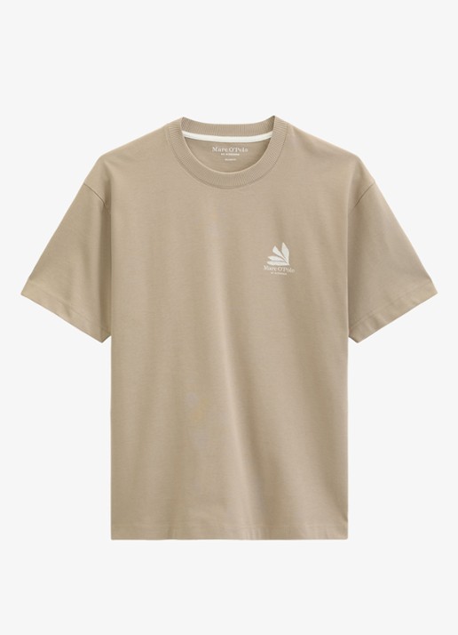Marc O'Polo Jersey T-shirt met logo- en backprint - voorkant charleston gray/2124