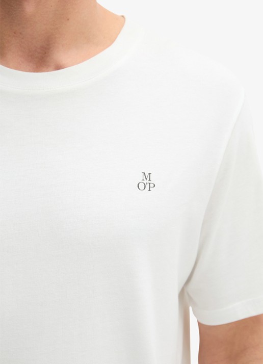 Marc O'Polo Jersey T-shirt met logo - detail 2 white/0163