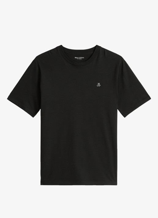 Marc O'Polo Jersey T-shirt met logo - voorkant 3 black/0001
