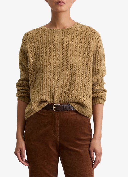 Marc O'Polo Kabelgebreide pullover met sierknopen