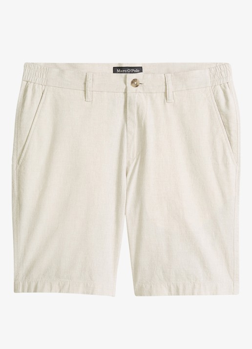 Marc O'Polo Korte broek in linnenblend - voorkant beige