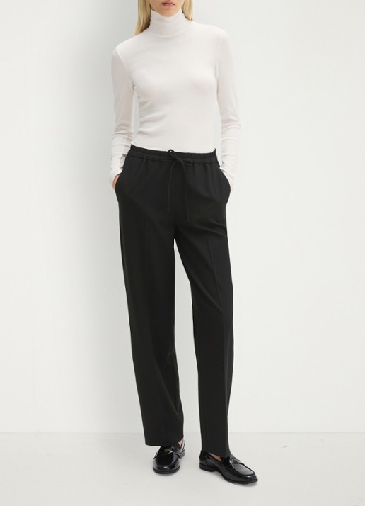 Marc O'Polo Longsleeve met col - voorkant 5 white cotton / wit