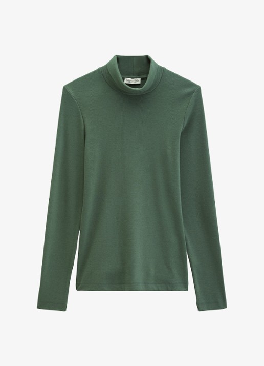 Marc O'Polo Longsleeve met col - voorkant 3 smooth sage / groen