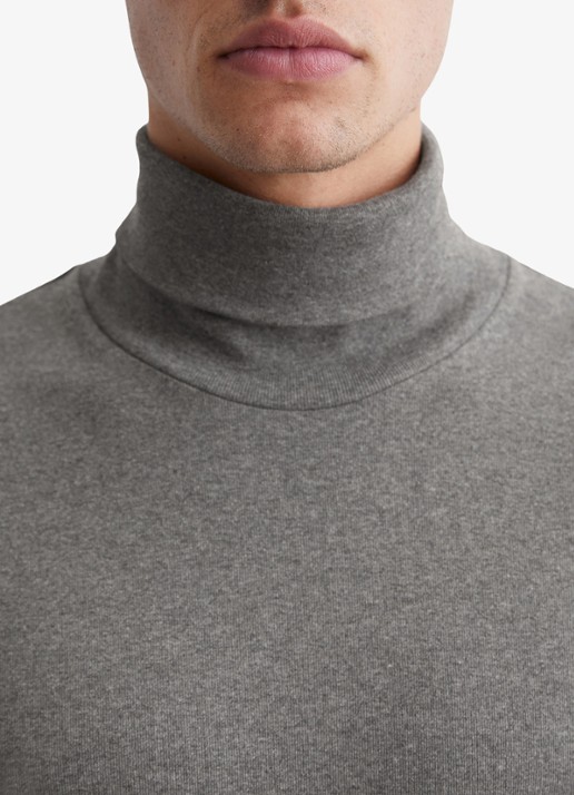 Marc O'Polo Longsleeve met col - detail 3 grijsmele