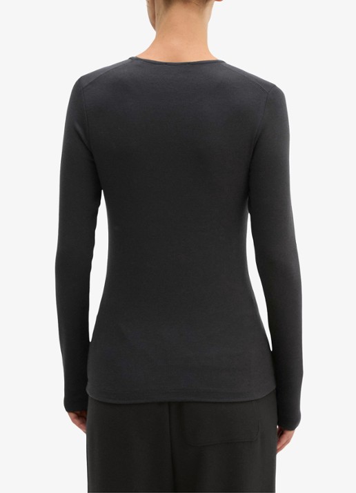 Marc O'Polo Longsleeve met stretch - achterkant 5 zwart