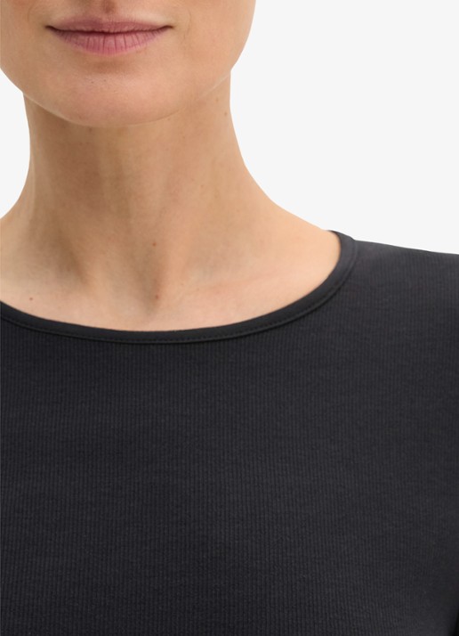 Marc O'Polo Longsleeve met stretch - detail 2 zwart