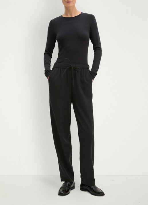 Marc O'Polo Longsleeve met stretch - voorkant 4 zwart