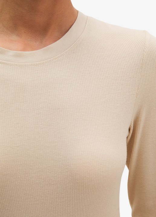 Marc O'Polo Longsleeve met stretch - detail 4 naturel