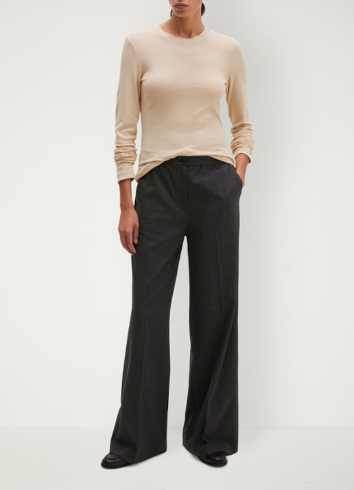 Marc O'Polo Longsleeve met stretch - voorkant 2 naturel