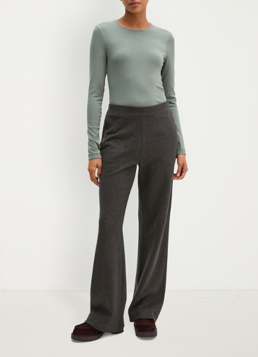 Marc O'Polo Longsleeve met stretch - voorkant 5 blauwgrijs