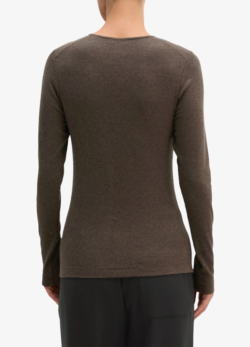 Marc O'Polo Longsleeve met stretch - achterkant bruin