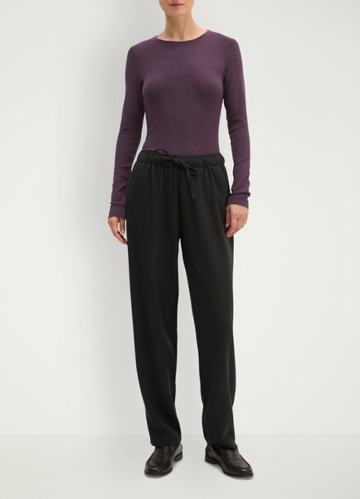 Marc O'Polo Longsleeve met stretch - voorkant 4 paars