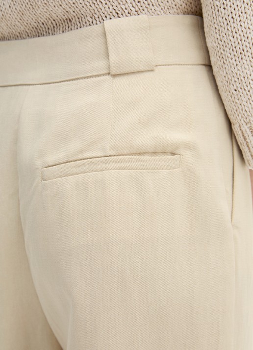 Marc O'Polo Loose fit pantalon in linnenblend  - detail 5 beige