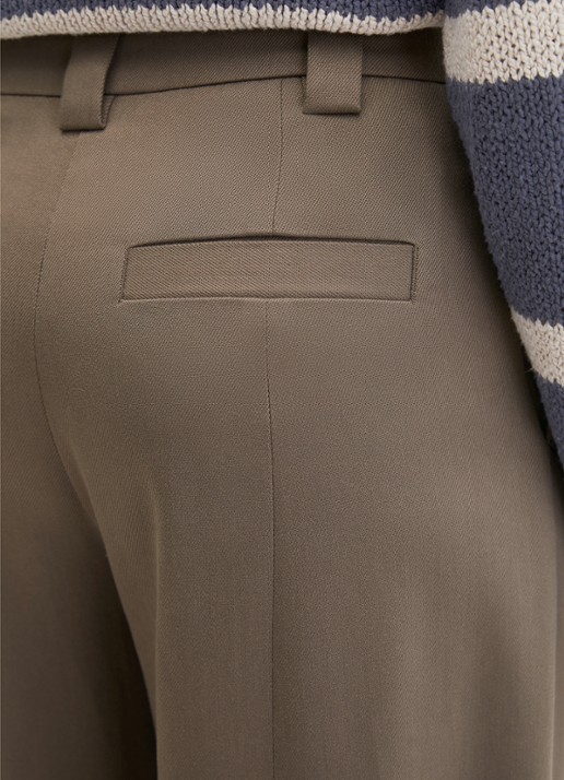 Marc O'Polo Loose fit pantalon met steekzakken - detail 4 bruin