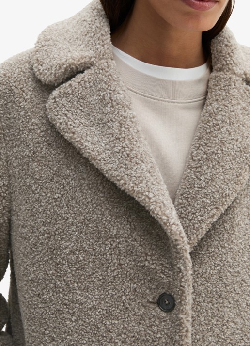 Marc O'Polo Mantel van teddy - detail 5 taupe