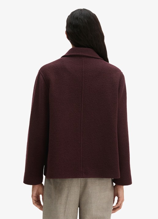 Marc O'Polo Mantel van wol - achterkant aubergine