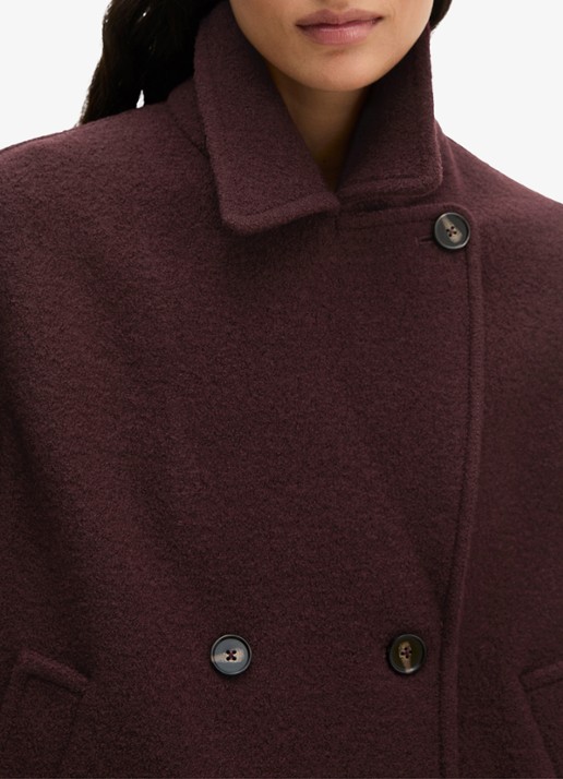 Marc O'Polo Mantel van wol - detail 5 aubergine
