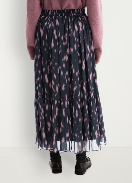 Marc O'Polo Maxi rok met plooien - achterkant roze