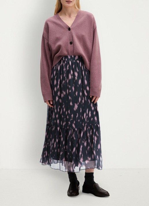Marc O'Polo Maxi rok met plooien - voorkant 3 roze