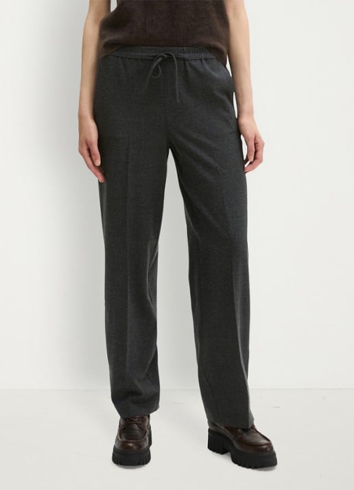 Marc O'Polo Mid waist straight fit broek met trekkoord