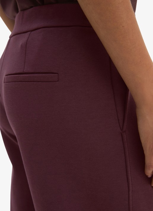 Marc O'Polo Mid waist wide fit pantalon met gemêleerd dessin - detail 2 kersenrood