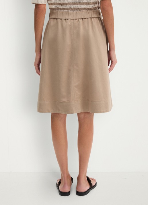 Marc O'Polo Midi A-lijn rok in lyocell blend met steekzakken - achterkant beige