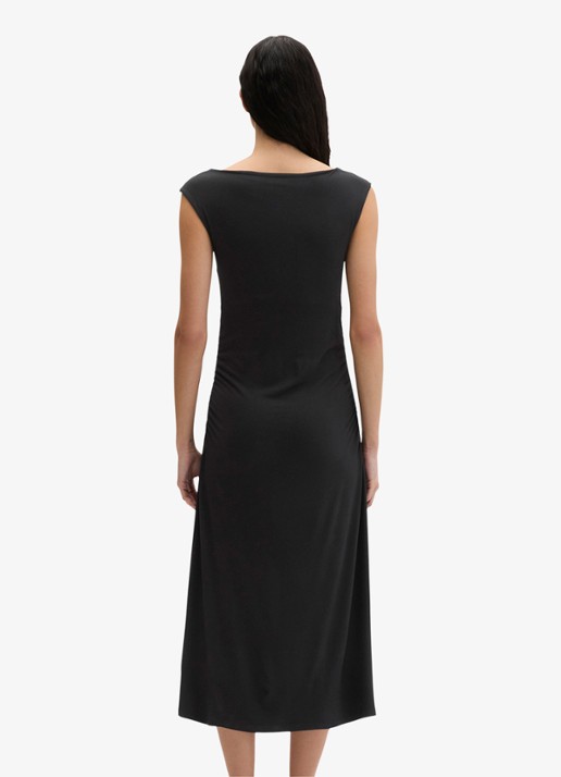 Marc O'Polo Midi jurk met plooien - achterkant black-0001 / zwart