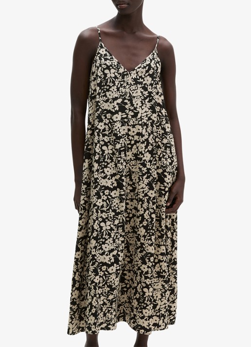 Marc O'Polo Midi jurk met V-hals en bloemenprint