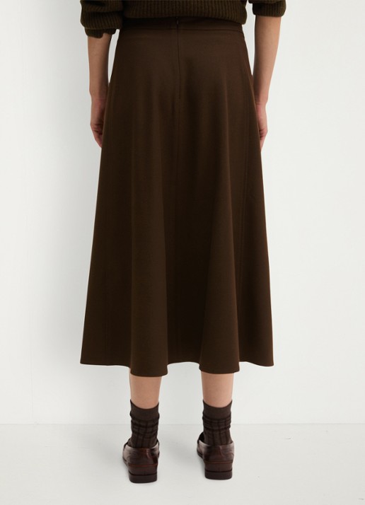 Marc O'Polo Midi rok met steekzakken - achterkant 5 burnt coffee / bruin