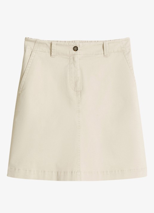Marc O'Polo Mini rok met steekzakken - voorkant 4 beige