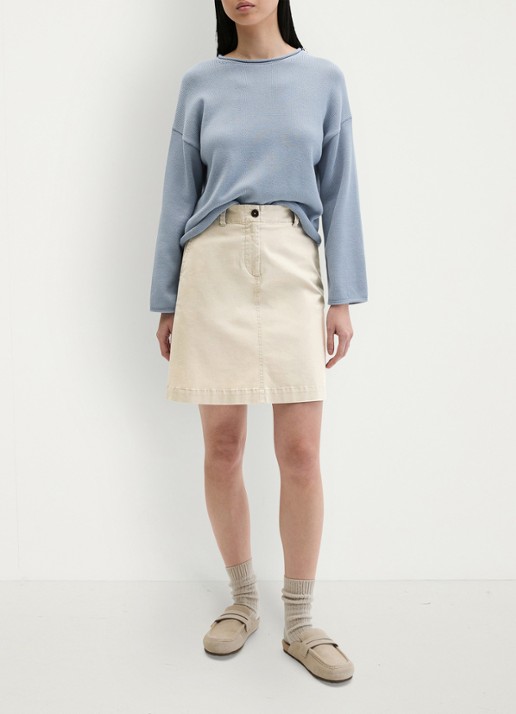 Marc O'Polo Mini rok met steekzakken - voorkant 5 beige