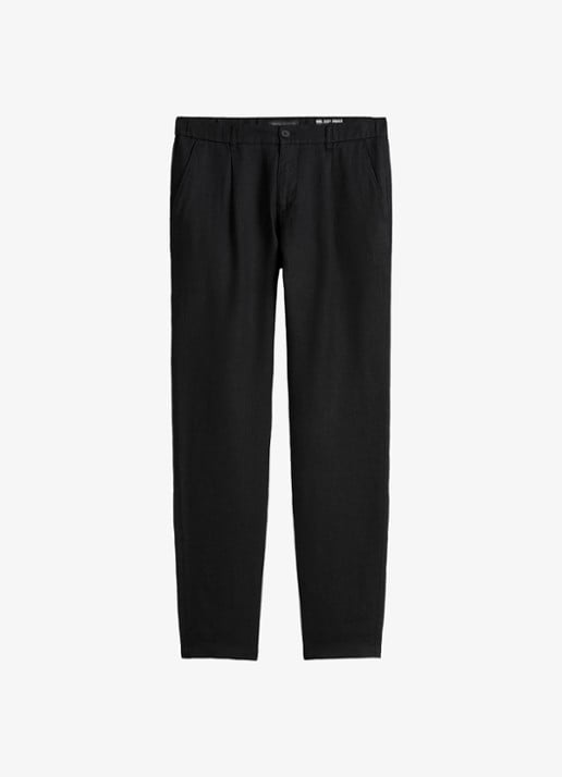 Marc O'Polo Osby tapered fit chino van linnen met plooidetail