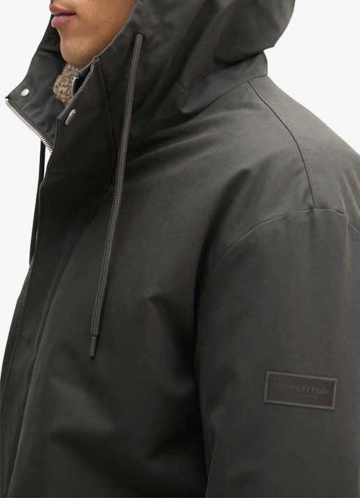 Marc O'Polo Parka met capuchon - detail 4 donkergrijs