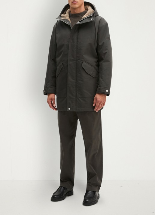 Marc O'Polo Parka met capuchon - voorkant 2 donkergrijs