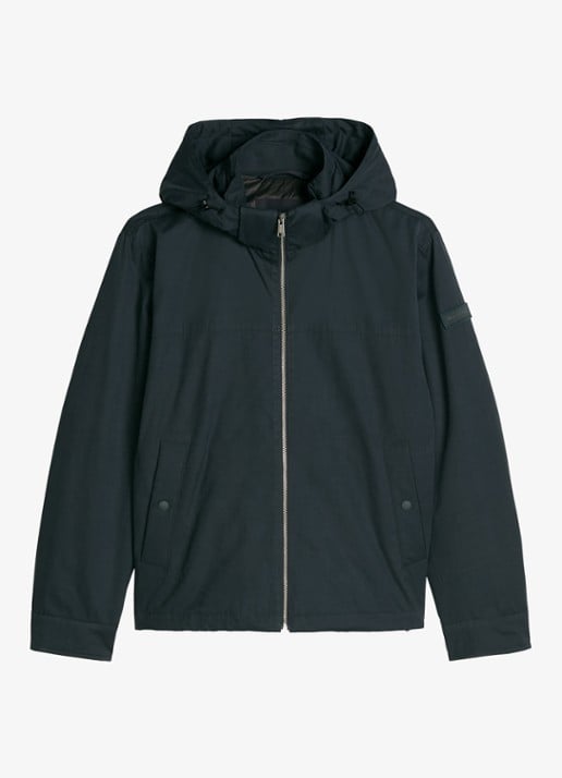 Marc O'Polo Parka met steekzakken - voorkant 4 blauwgrijs