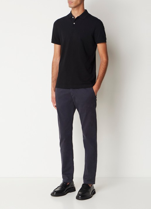 Marc O'Polo Polo met logoborduring - voorkant 4 zwart