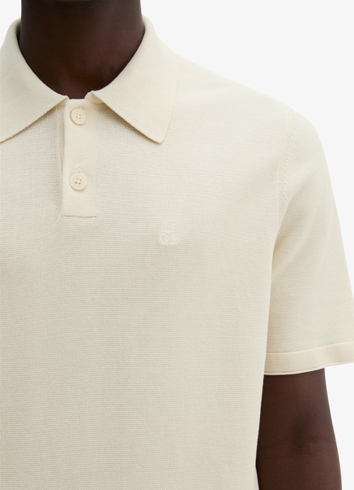 Marc O'Polo Polo met logoborduring - detail 5 beige
