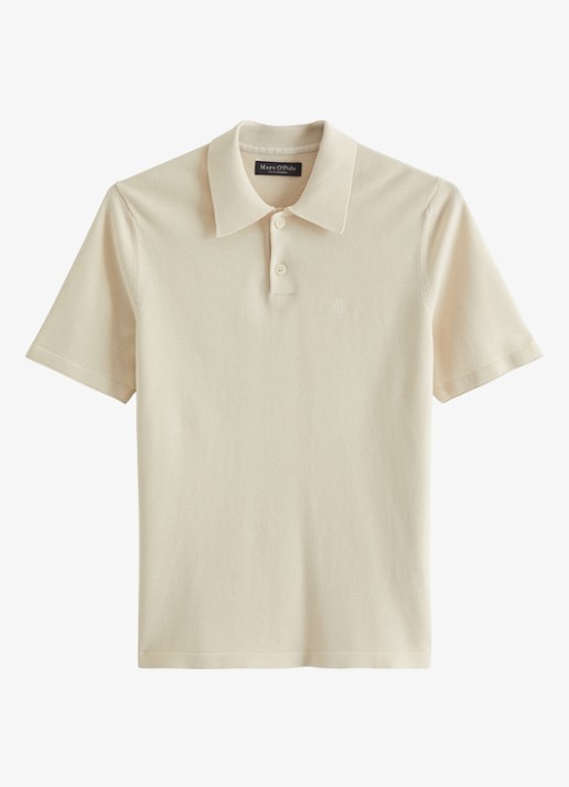 Marc O'Polo Polo met logoborduring - voorkant 2 beige