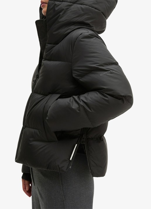 Marc O'Polo Puffer jack met capuchon en steekzakken - detail 2 black / zwart