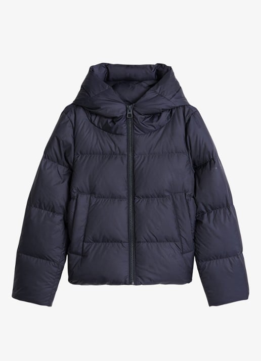 Marc O'Polo Puffer jack met capuchon en steekzakken - voorkant 3 martime blue / blauw